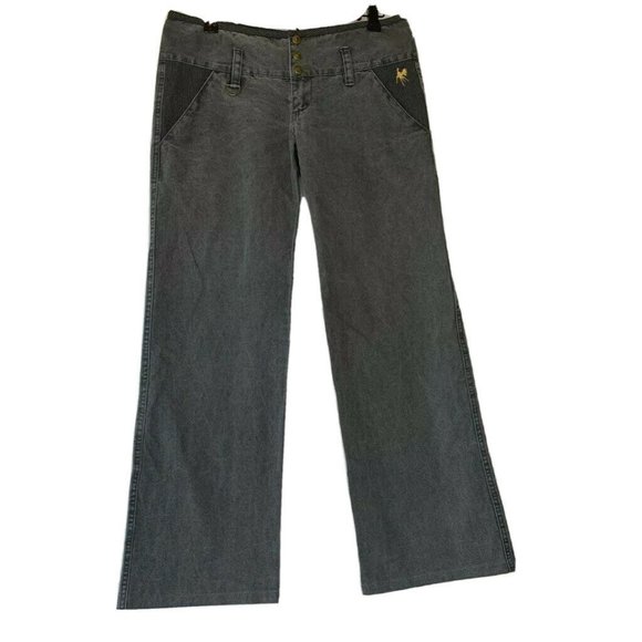 Gentle Fawn Womens Flare Jeans Gray Plaid Zipper 4 - Picture 1 of 7